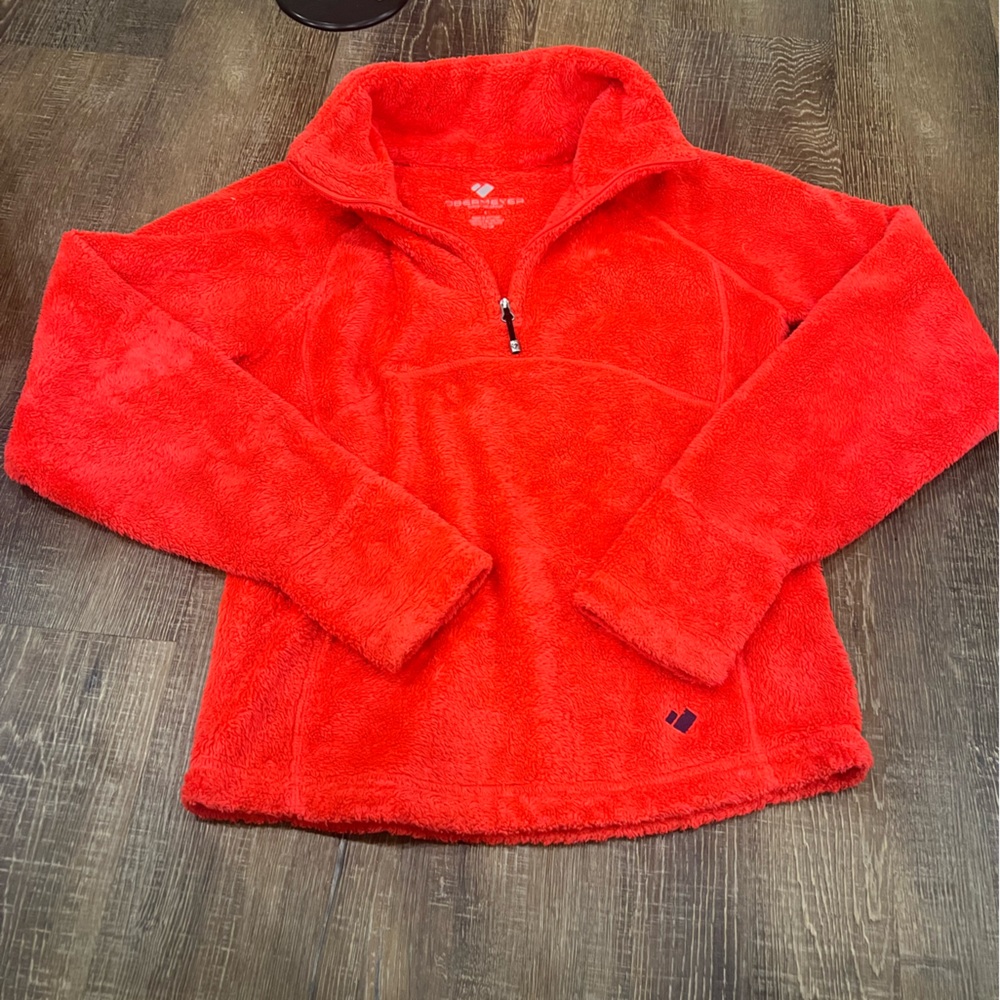 Obermeyer Girl Furry fleece half-zip pullover , red/pink, Size L
